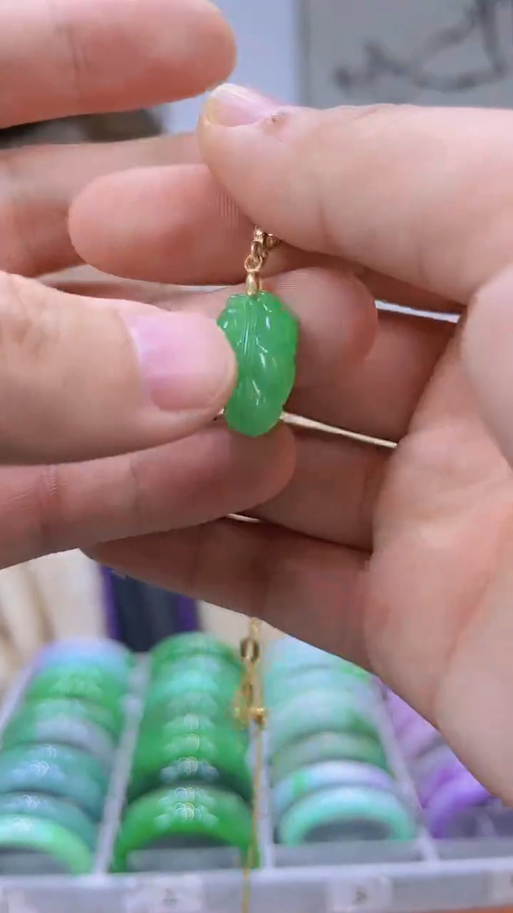 【闪购商品】翡翠颈饰未镶嵌s36一叶暴富吊坠