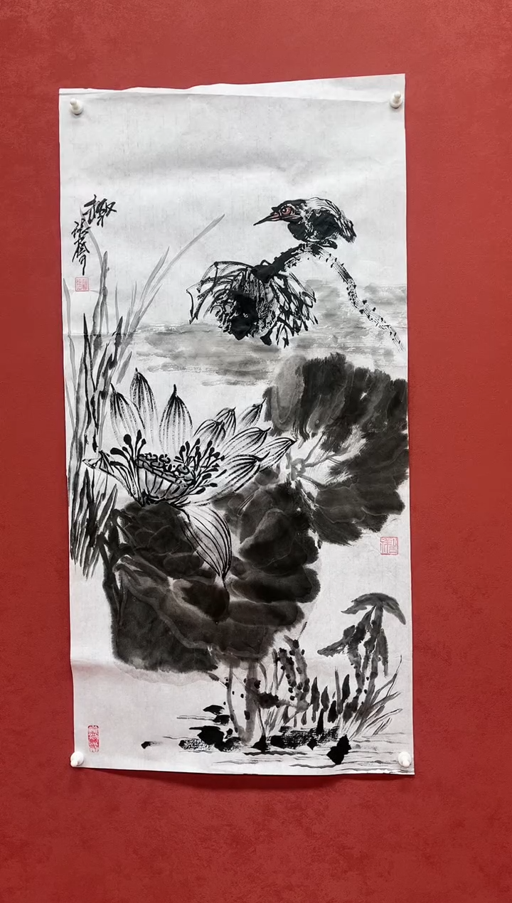 【闪购商品】书法张艺国画作品水墨荷
