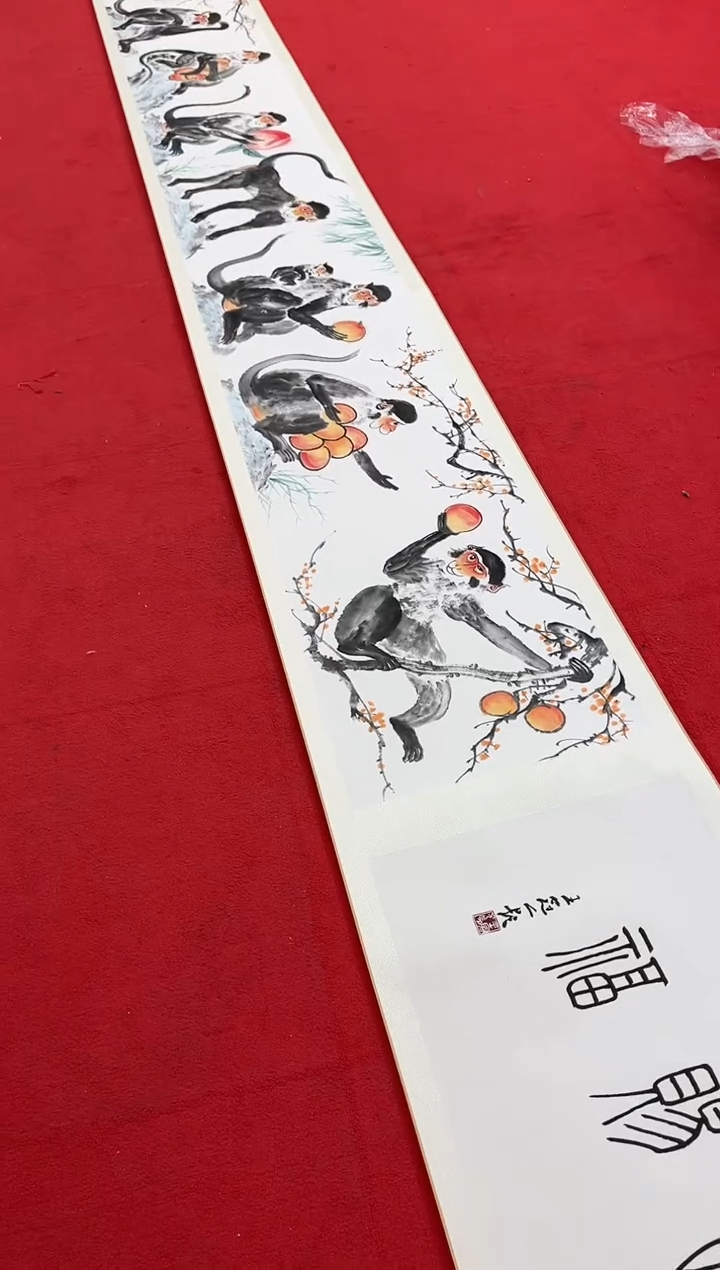 【闪购商品】绘画王冠人-长卷写意-卷轴-5米