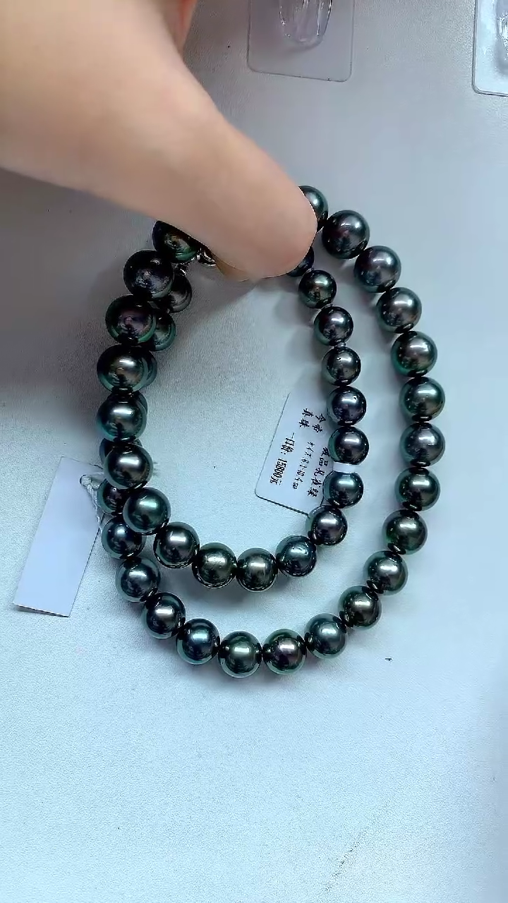 【闪购商品】海水珍珠项链未镶嵌孔雀绿8.1-10.4mm