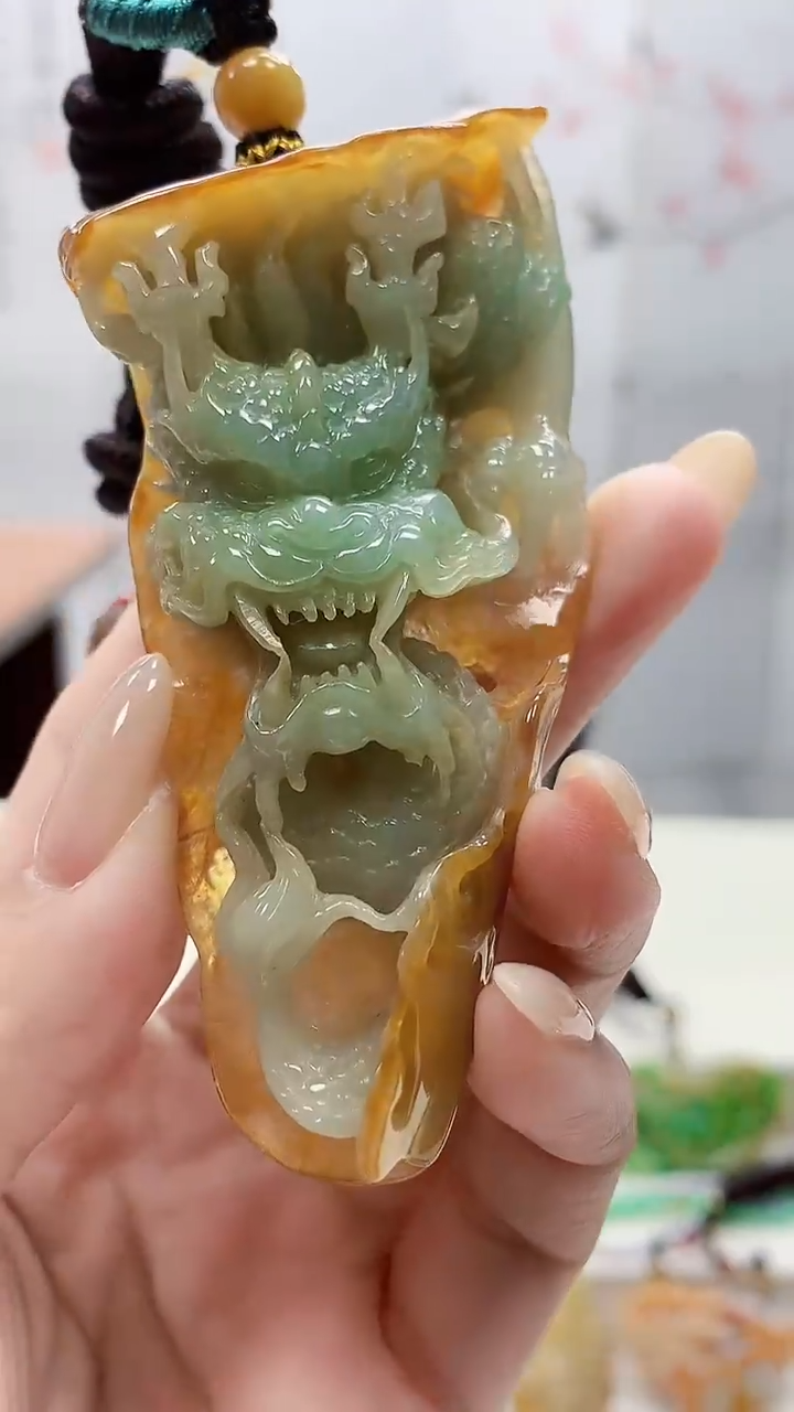 未镶嵌定制翡翠5060lr-毛货挂件105