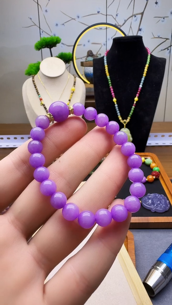 14K金镶嵌手链翡翠S84        