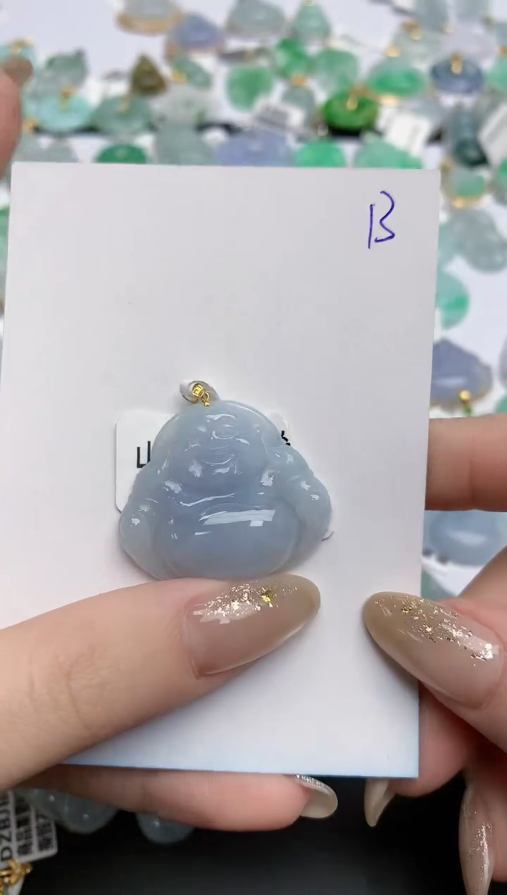 【闪购商品】翡翠颈饰18K金镶嵌天然缅甸翡翠A货