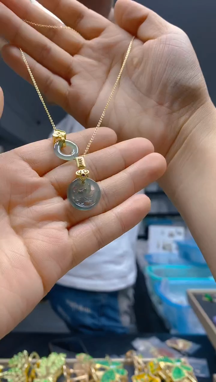 【闪购商品】翡翠耳饰合金387翡翠锁骨链