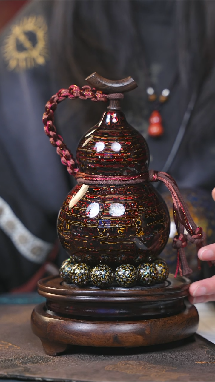 【闪购商品】YF176漆艺酒葫芦不包手串及旋转底座