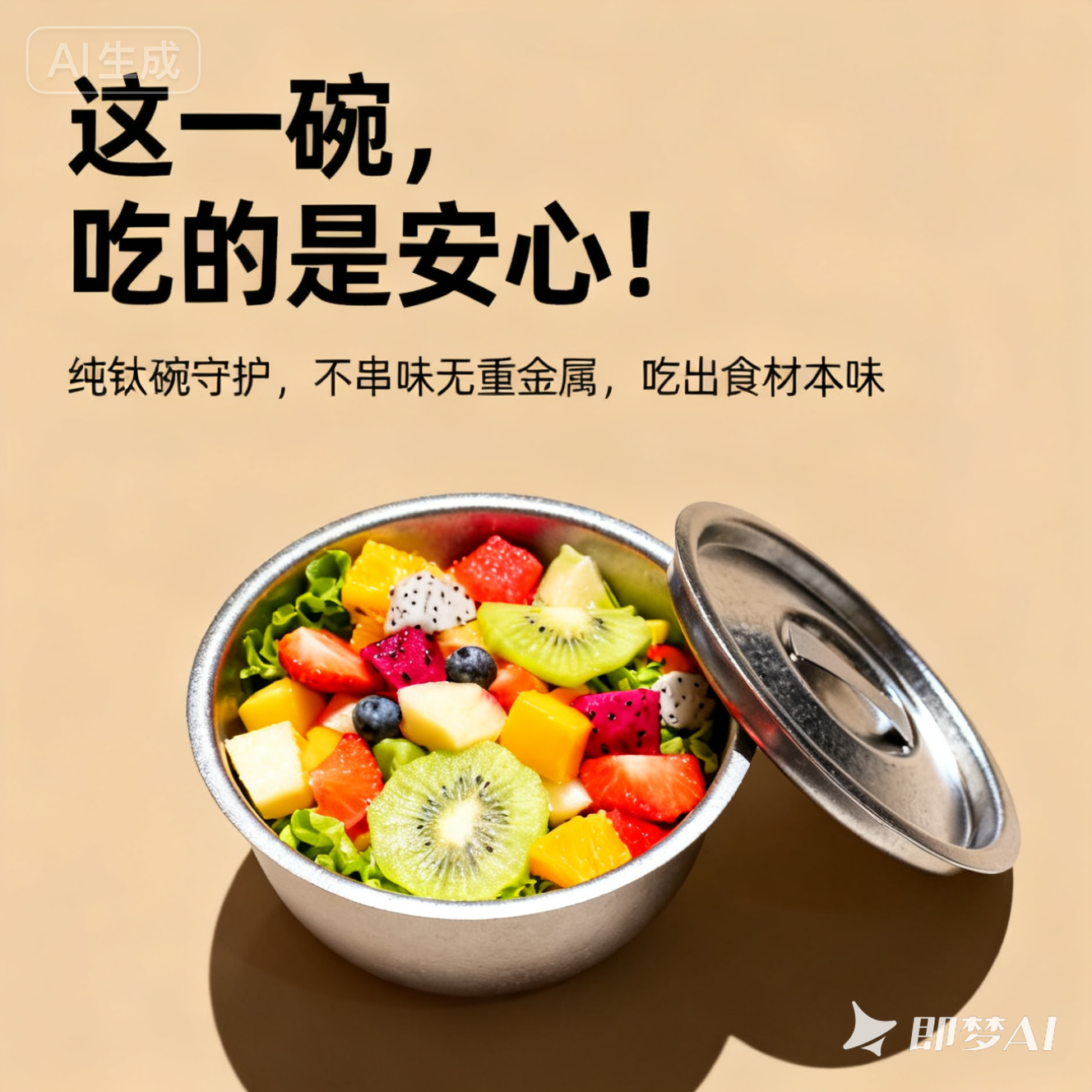 中式冰花纯钛碗钛餐具户外徒步钛碗纯钛防烫单层纯钛防烫高温结晶