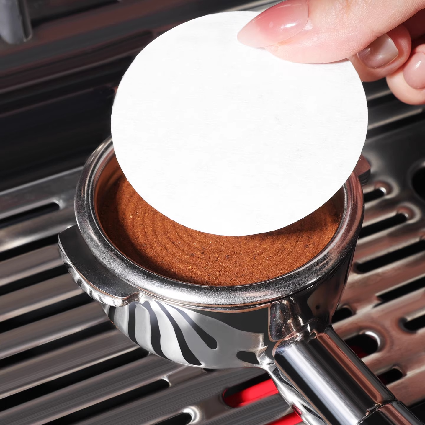 Mongdio意式咖啡机滤纸手柄粉碗专用圆形咖啡滤纸摩卡壶58mm通用