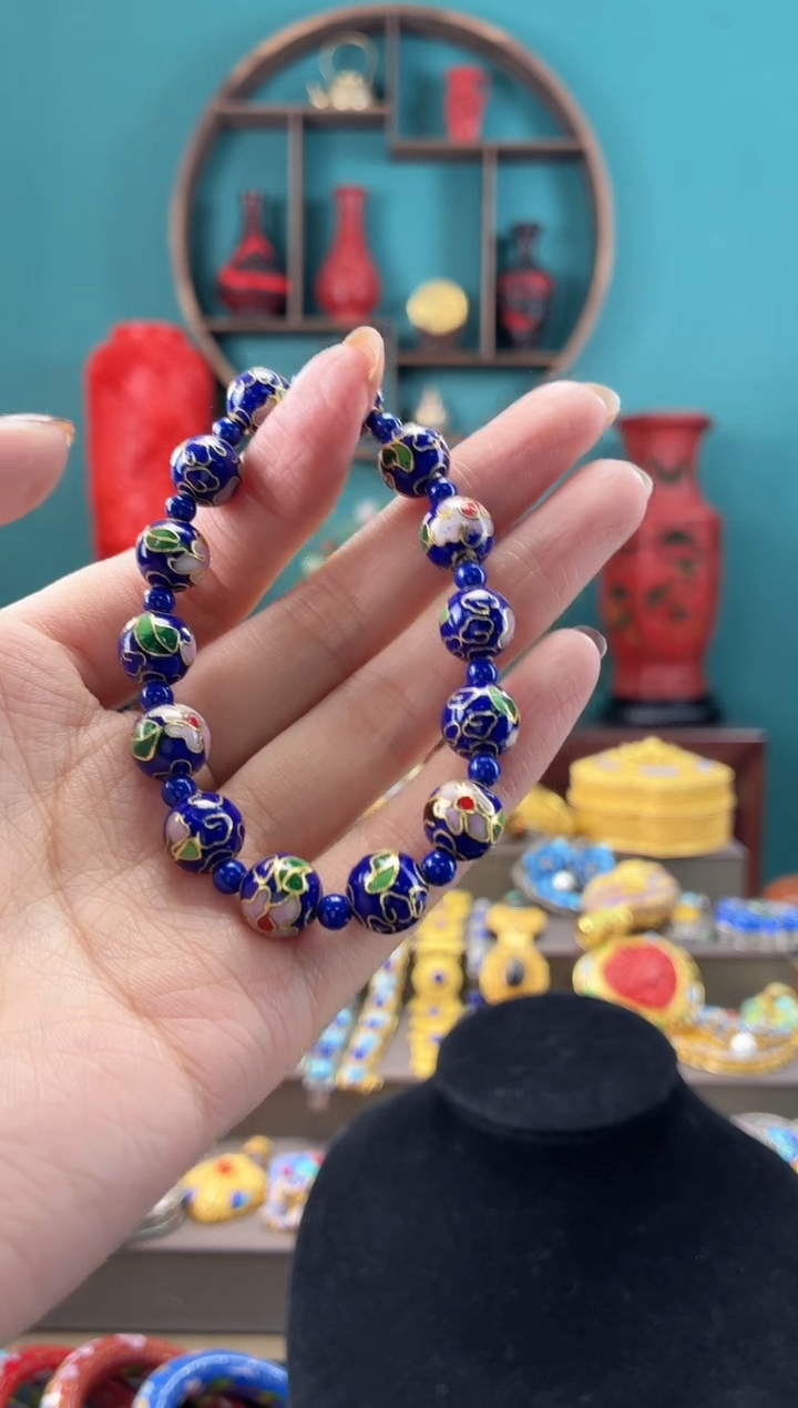 非遗手工景泰蓝手串1.0宝蓝