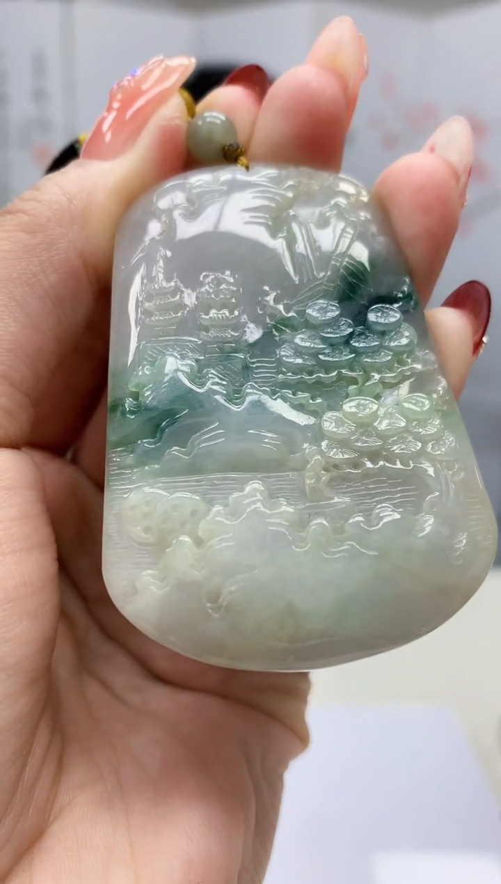 【闪购商品】定制翡翠未镶嵌3123MM-毛货挂件57