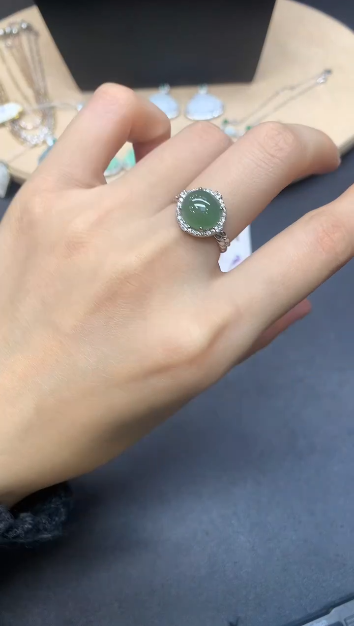 【闪购商品】翡翠戒指银S925镶嵌蛋面【无服务费】