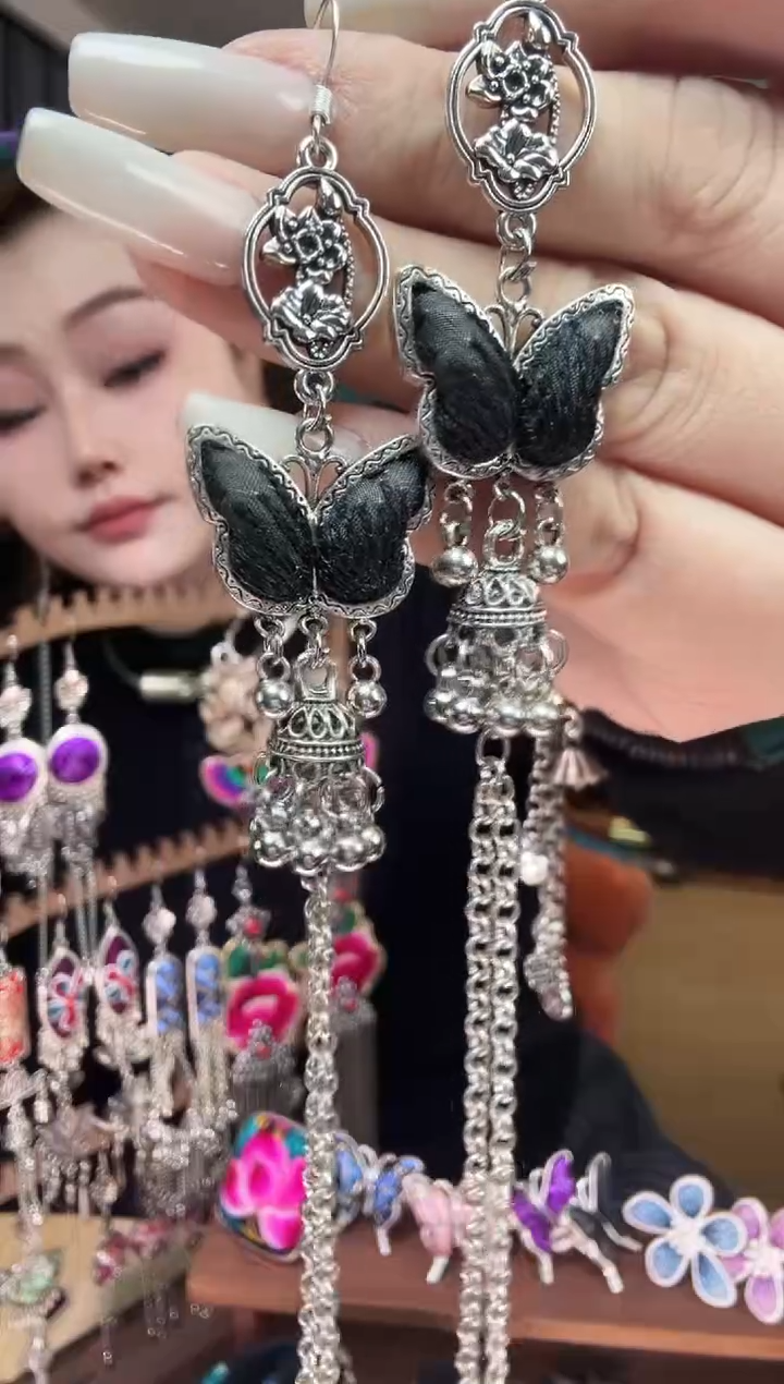 刺绣纯手工民族风刺绣耳环