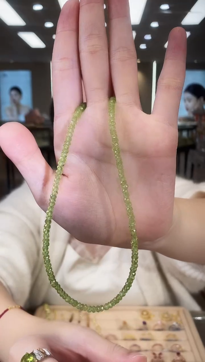 银S925镶嵌项链橄榄石03