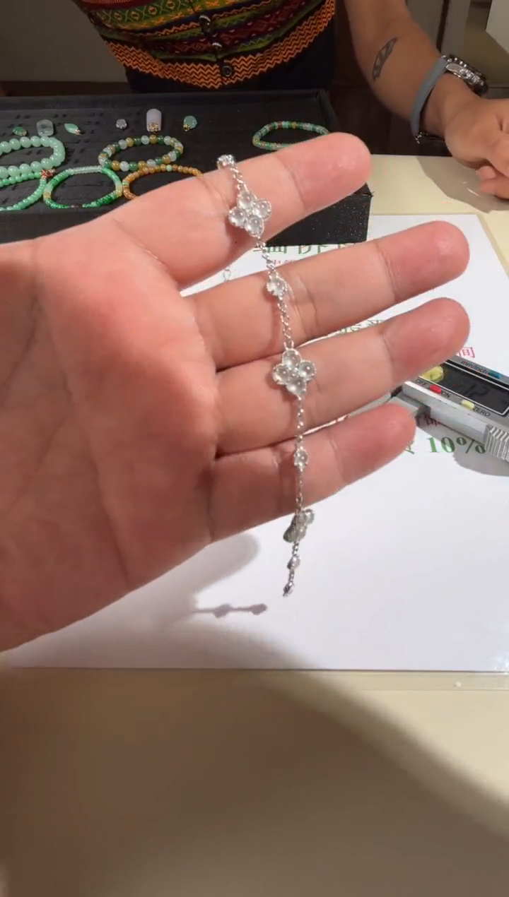 银S925镶嵌手链翡翠多人