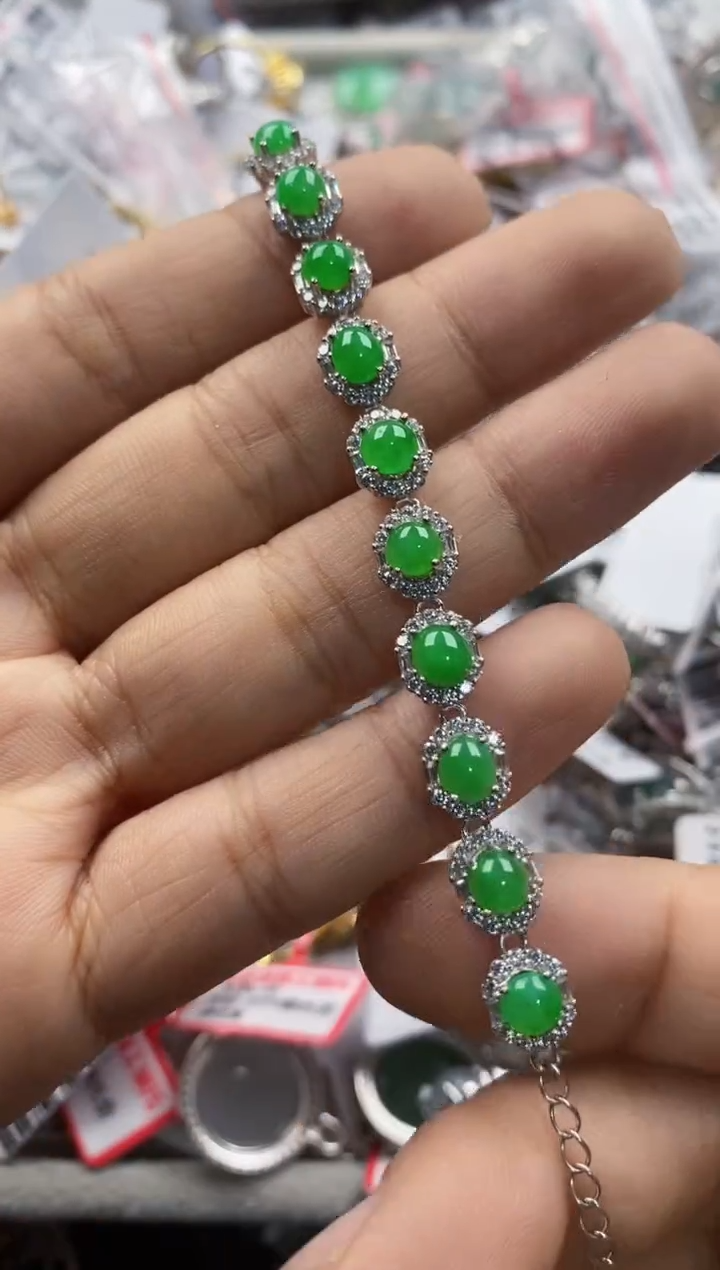 银S925镶嵌戒指翡翠333               7