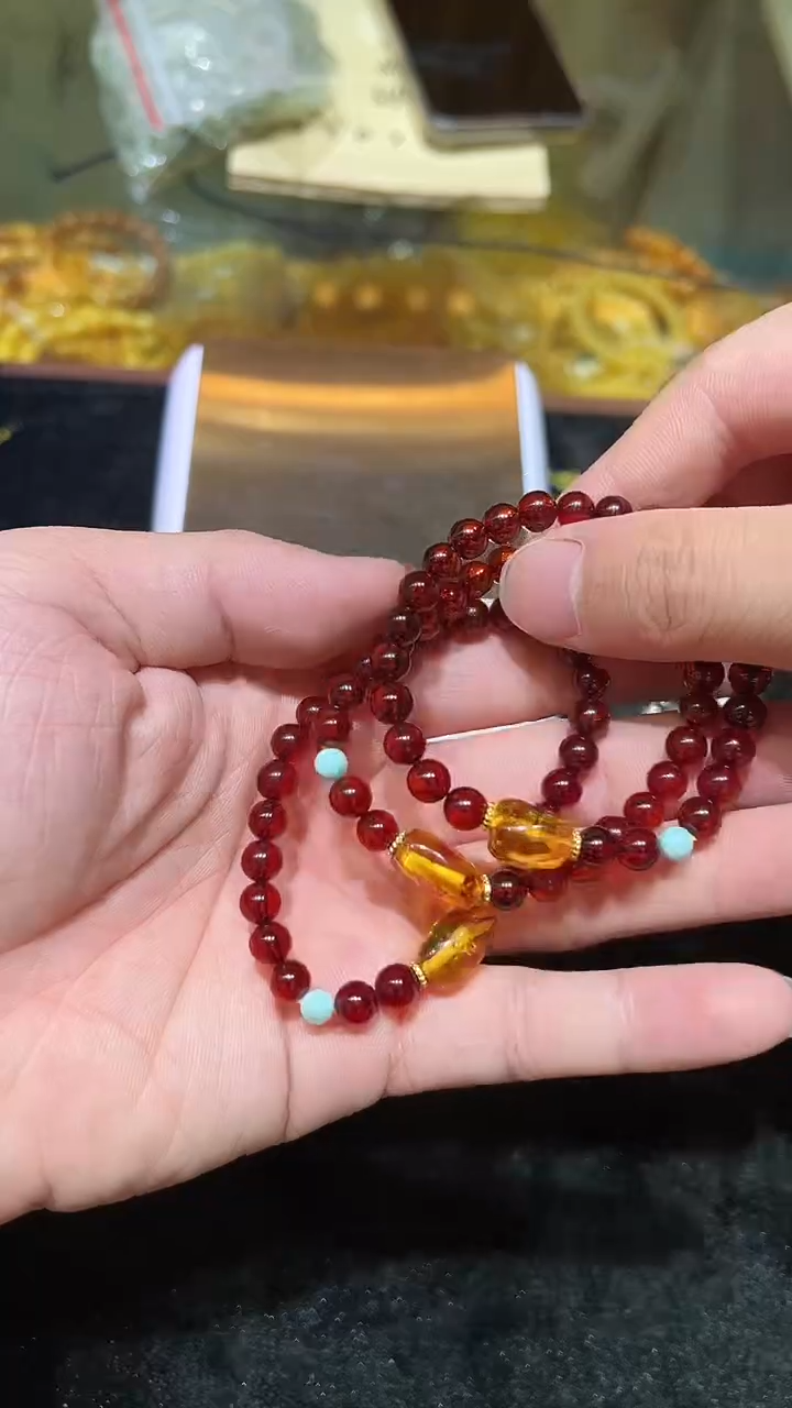 未镶嵌血珀手串天然血珀手串卡6+多样性发其一