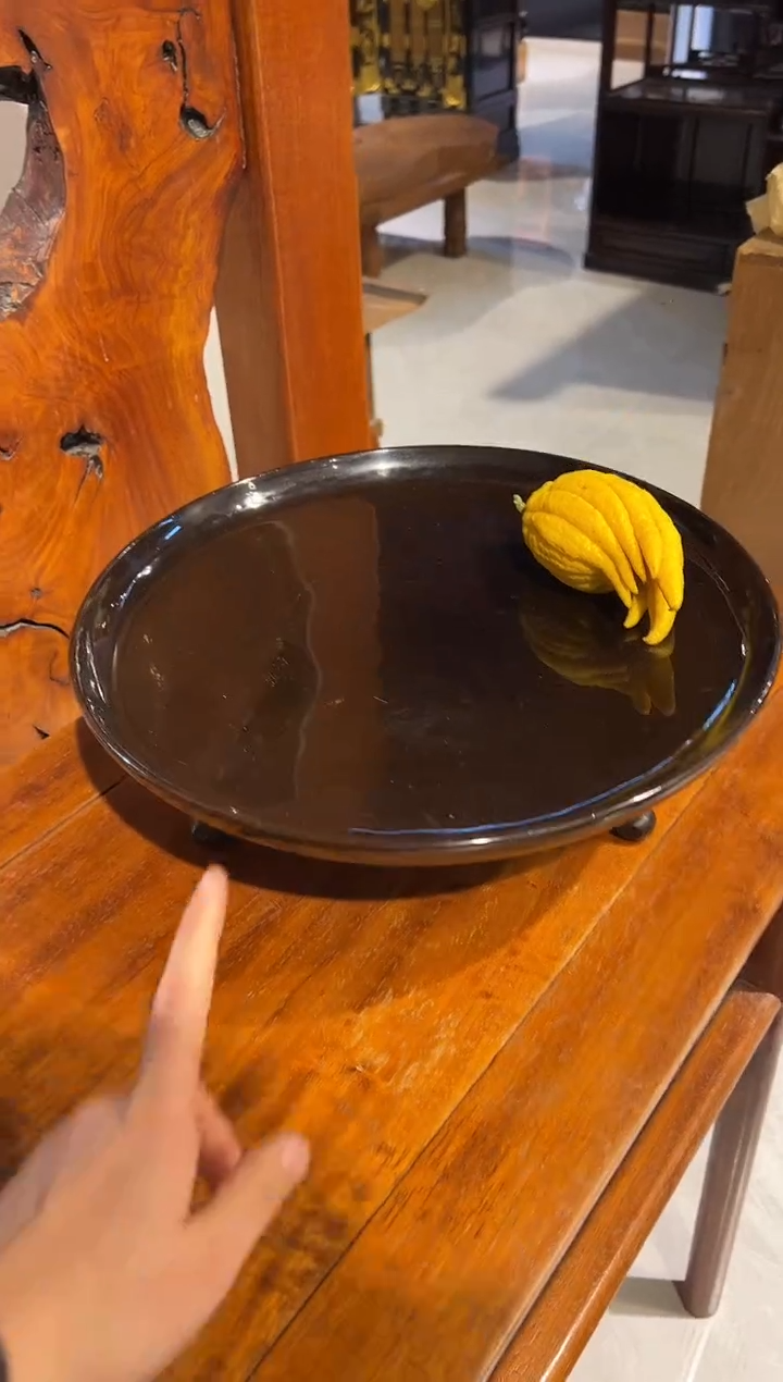 三足 果子盘 大漆漆器大漆漆器