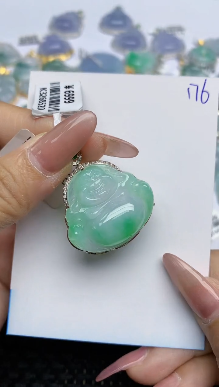 【闪购商品】翡翠颈饰18K金镶嵌天然A货翡翠 176