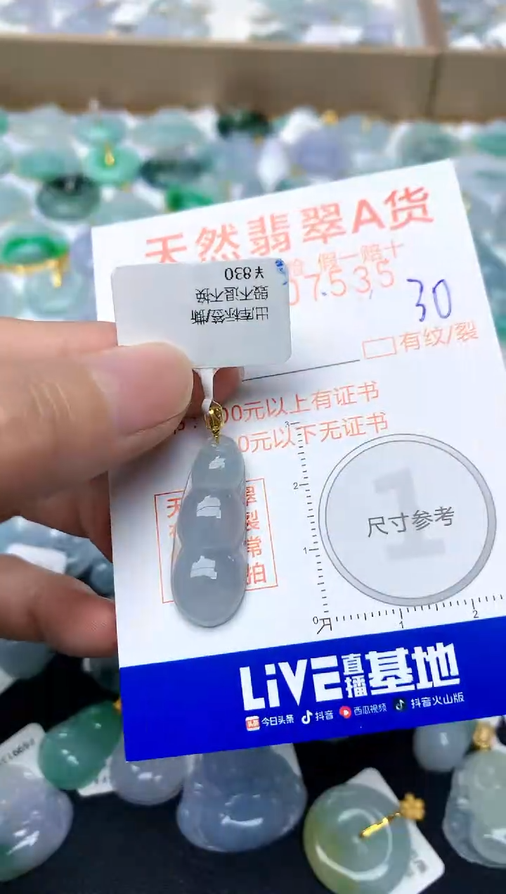 【闪购商品】翡翠颈饰18K金镶嵌30天然A货翡翠