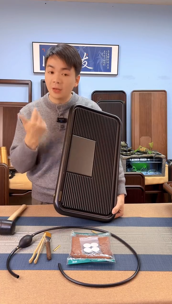 【闪购商品】凌龙黑色款式茶盘60*32*4