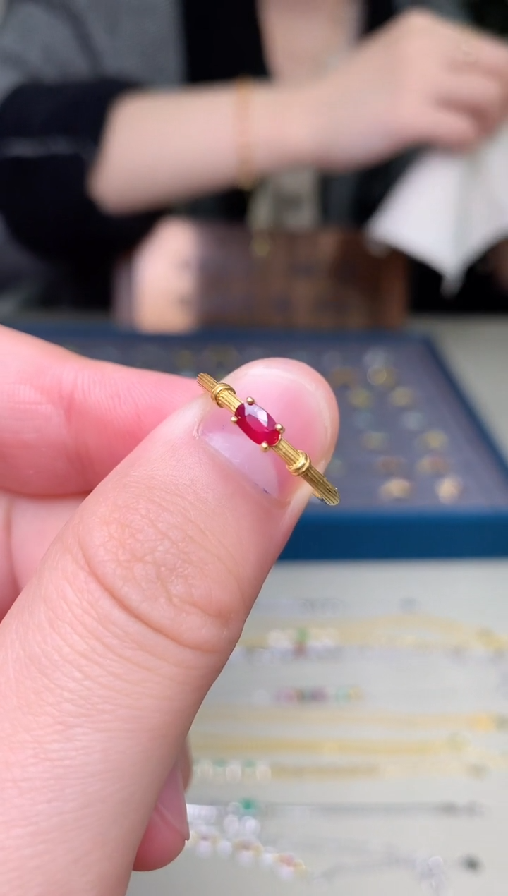 【闪购商品】红宝石戒指银S925镶嵌戒指