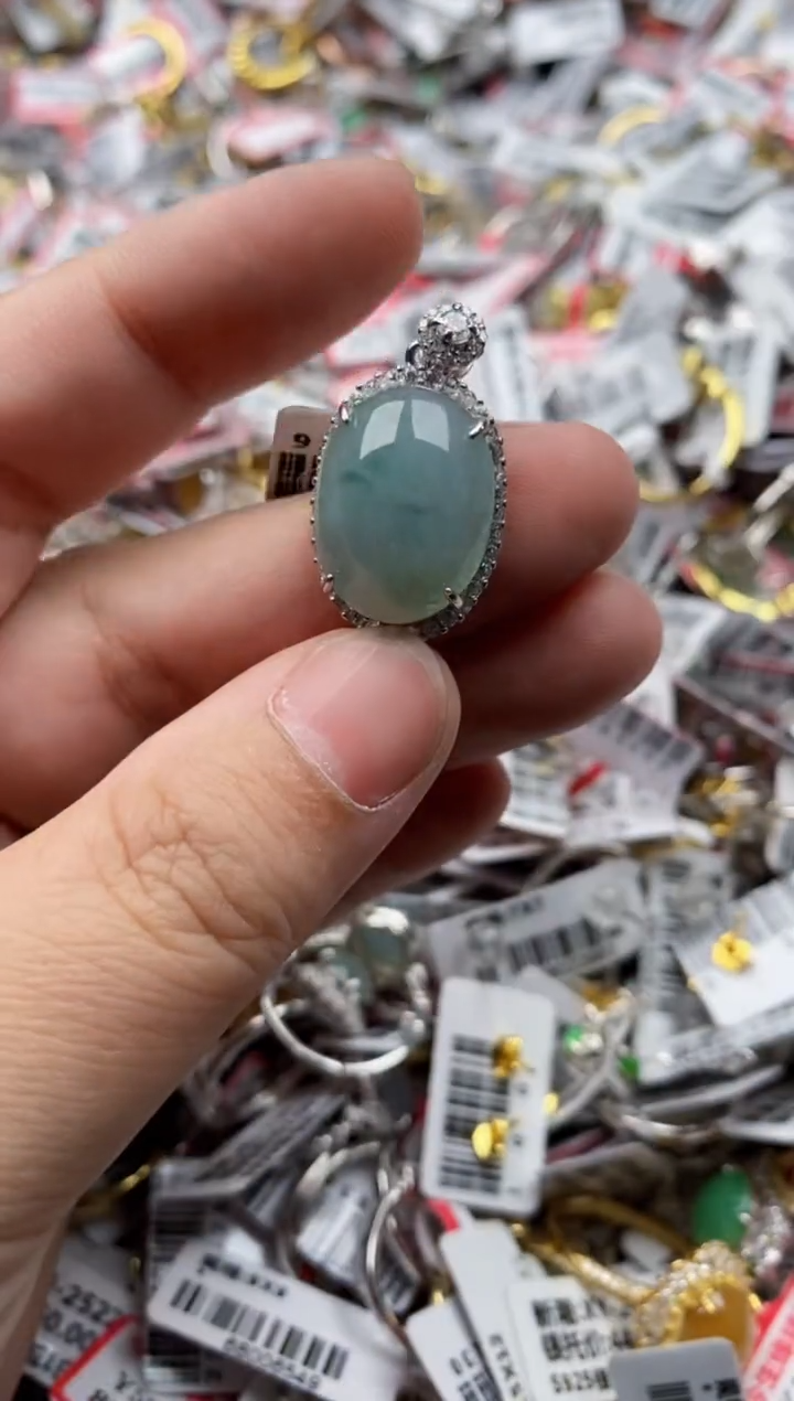 【闪购商品】翡翠戒指银S925镶嵌9999---2