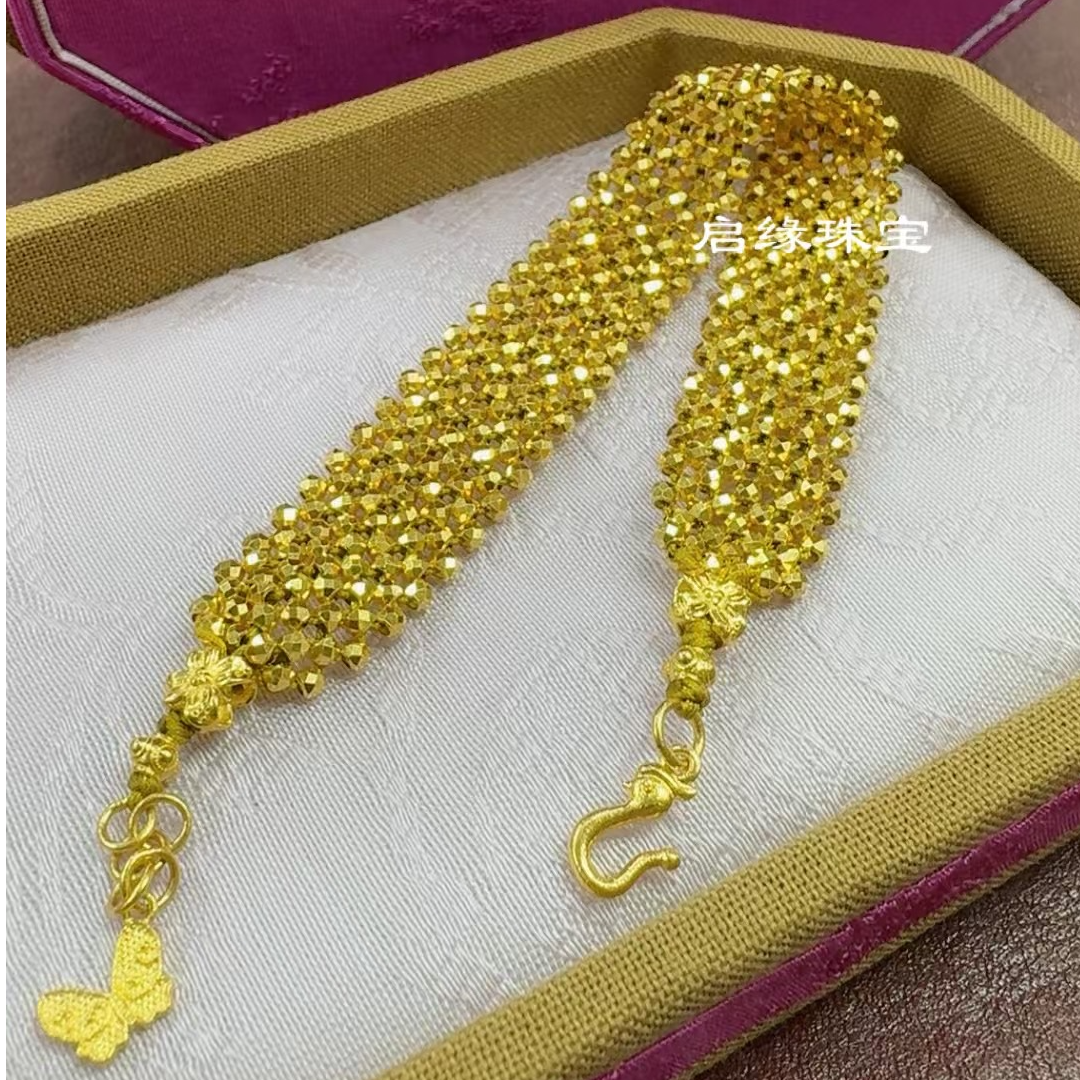 足金蹦迪珠精工手排