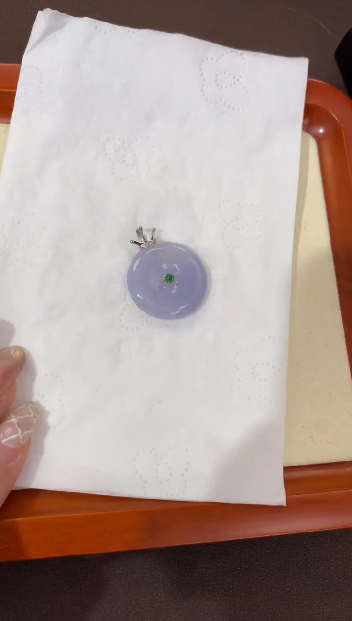 【闪购商品】翡翠颈饰18K金镶嵌天然缅甸a货翡翠