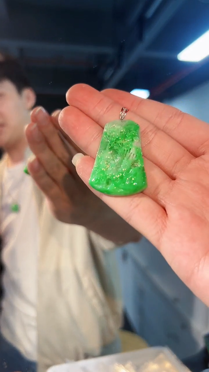 【闪购商品】翡翠颈饰18K金镶嵌缅料A货/支持复检/一件