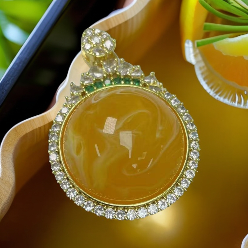 白花密圆蛋面吊坠-QW1358多样性发一