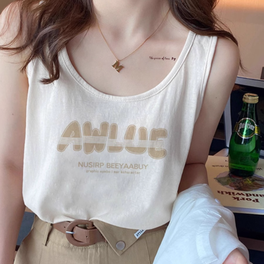 D-(401-450)春夏显瘦百搭时尚休闲气质宽松女T恤-浅月