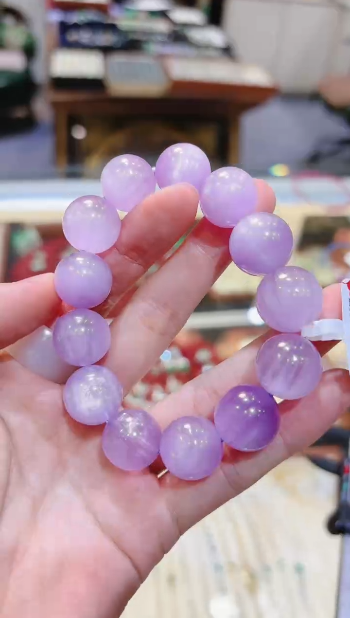 【闪购商品】锂辉石手串未镶嵌紫锂辉手串15.1