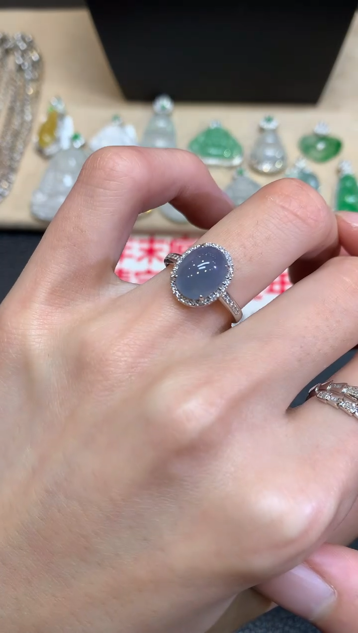 【闪购商品】翡翠戒指18K金镶嵌蛋面【无服务费】