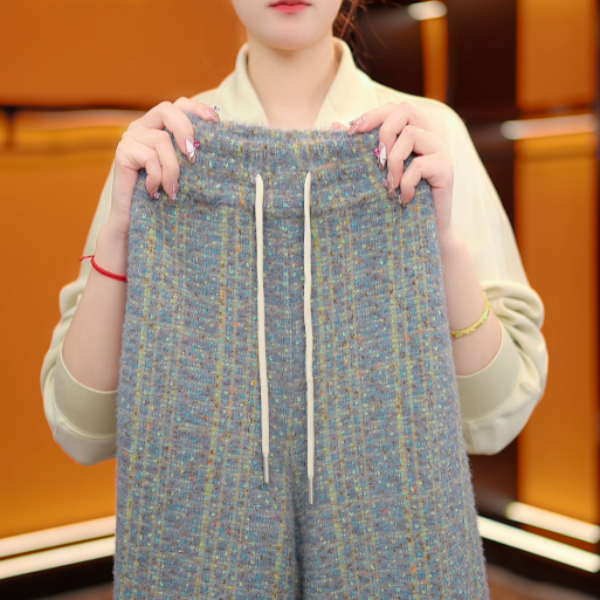 2026新款诗风凌调气质保暖长裤松紧中高腰休闲裤显瘦加厚裤子女