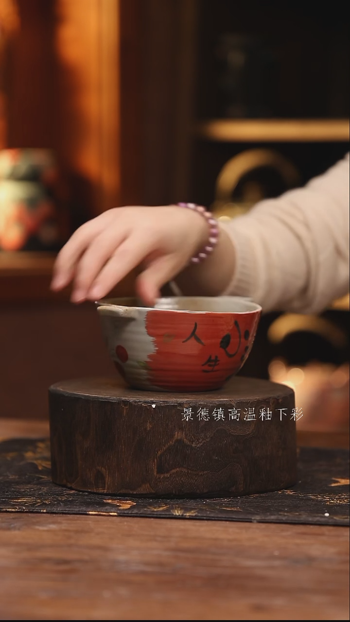 陶瓷景德镇高温釉下手绘陶瓷@L324@