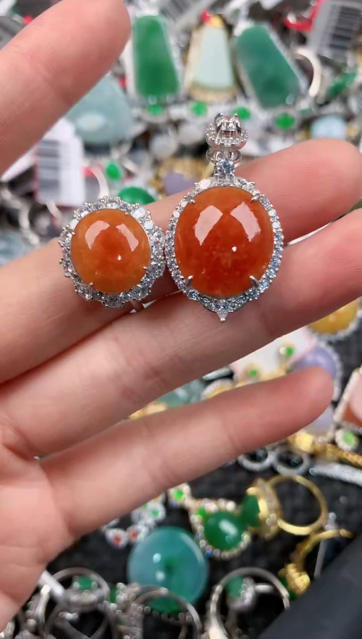 银S925镶嵌戒指翡翠444     6