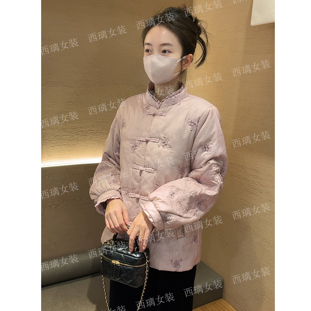 【祐凤】刺绣棉服女士新中式中国风提花棉衣外套小棉袄秋冬季百搭