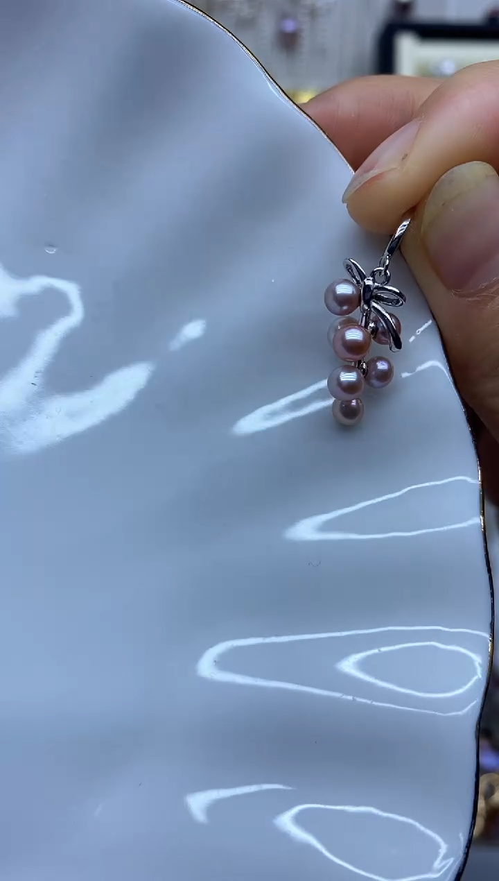 吊坠(不含链)银S925镶嵌淡水珍珠吊坠