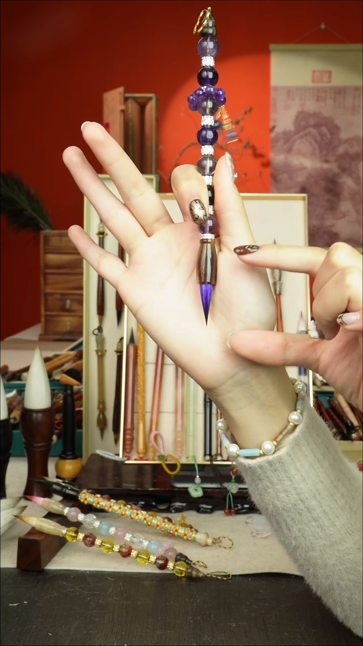 177号闪孤品高货毛笔链接 清水试笔 蘸墨不退