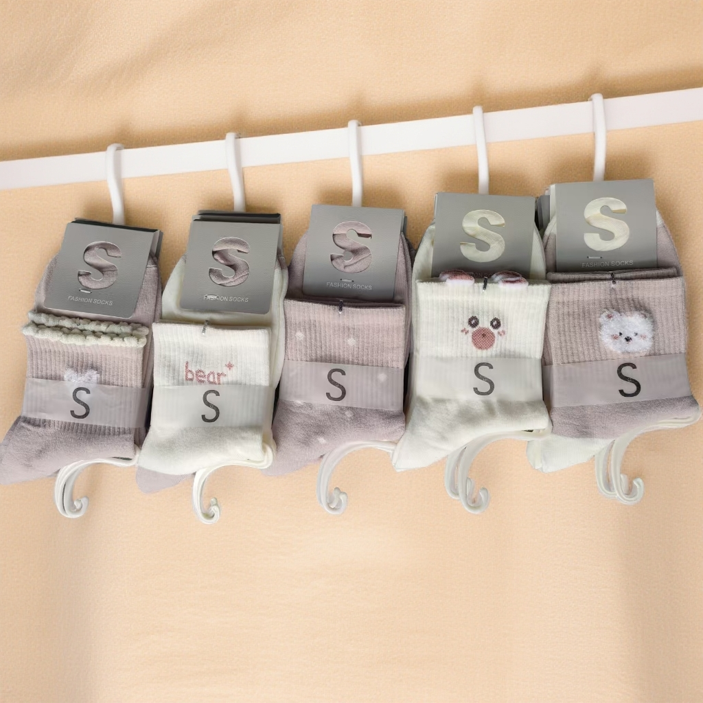 新款 秋冬辽源坤澳高品质精梳棉抗菌防臭中筒女袜