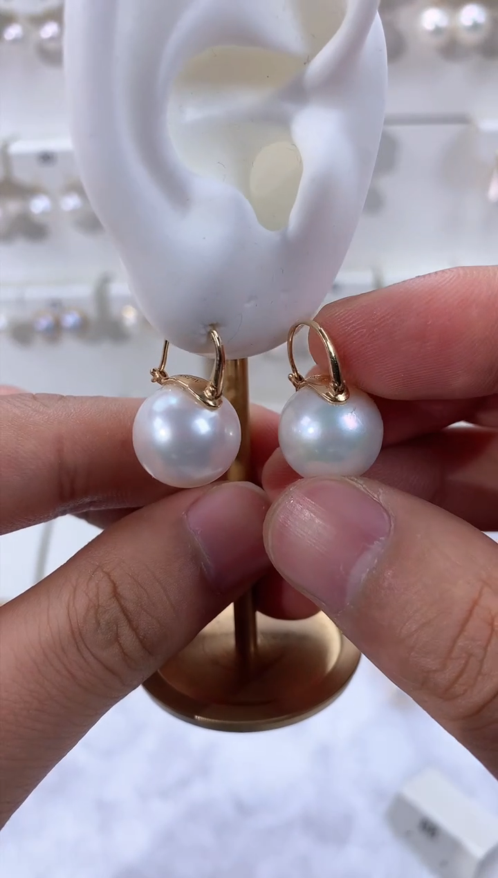 【闪购商品】淡水珍珠耳饰18K金镶嵌1