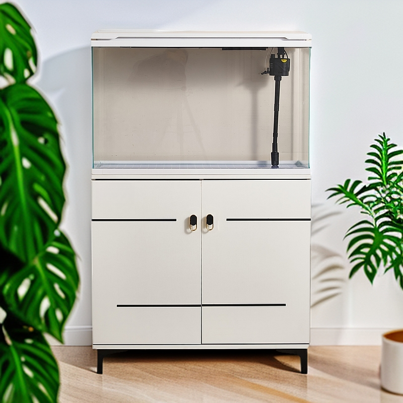 新款生态超白玻璃鱼缸自循环懒人水草乌龟热带鱼鱼缸客厅家用