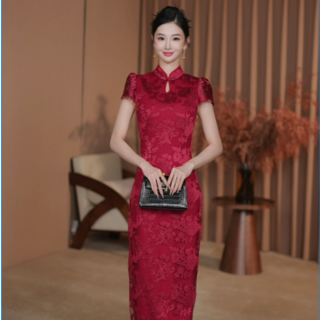 东东定制25年夏装新品时尚气质轻奢显瘦百搭旗袍连衣裙