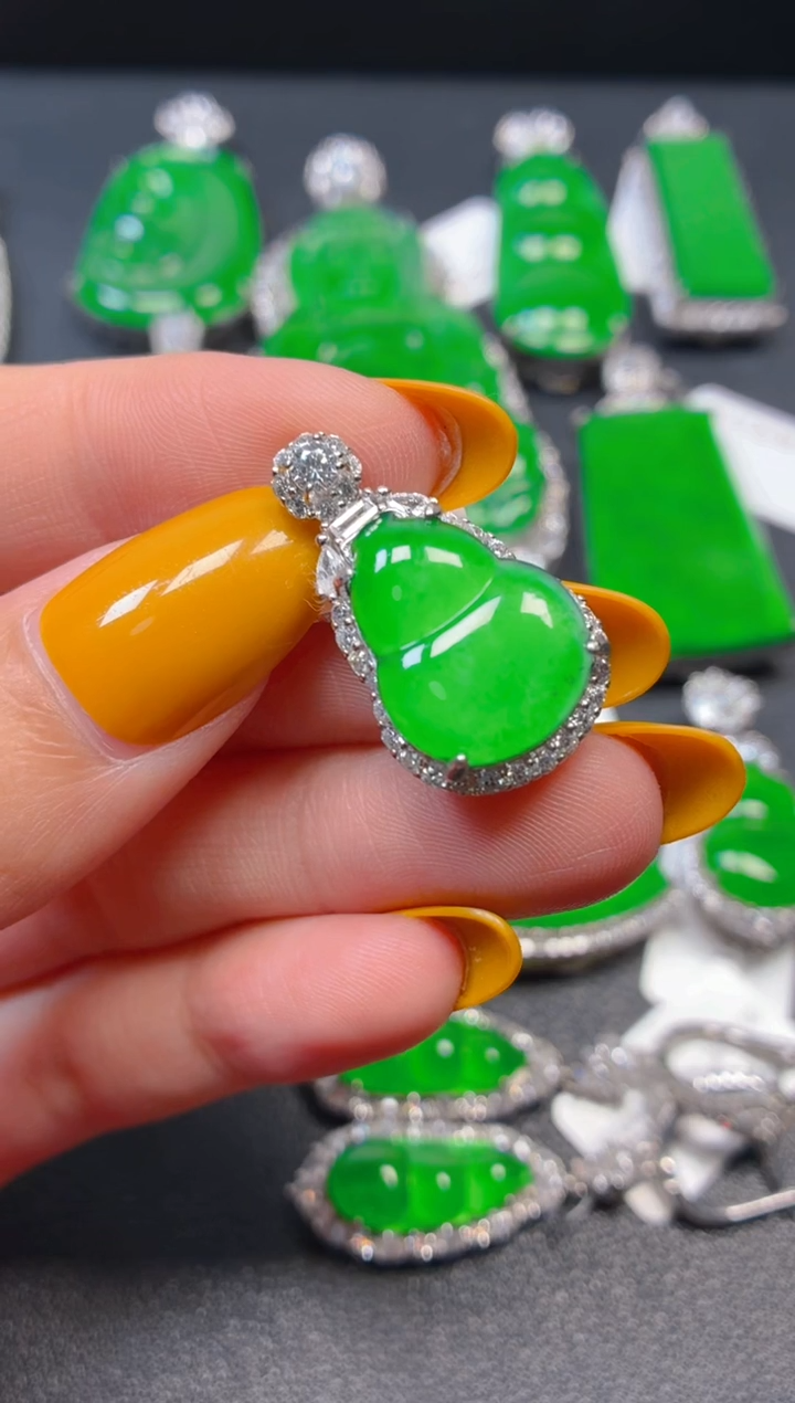 吊坠(不含链)银S925镶嵌翡翠1