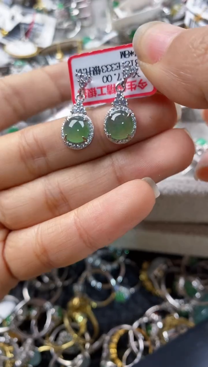 银S925镶嵌戒指翡翠1010----2