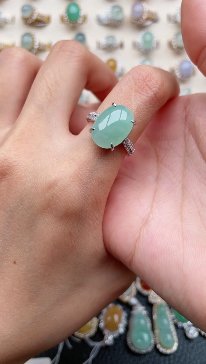 【闪购商品】翡翠戒指银S925镶嵌1111