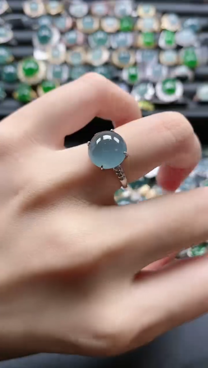 【闪购商品】翡翠戒指银S925镶嵌51151