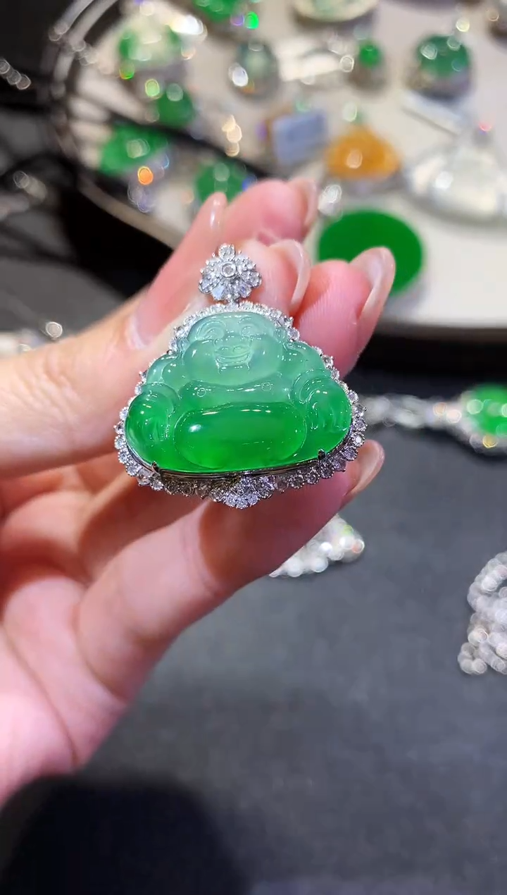 【闪购商品】翡翠吊坠(不含链)18K金镶嵌125（无鉴赏