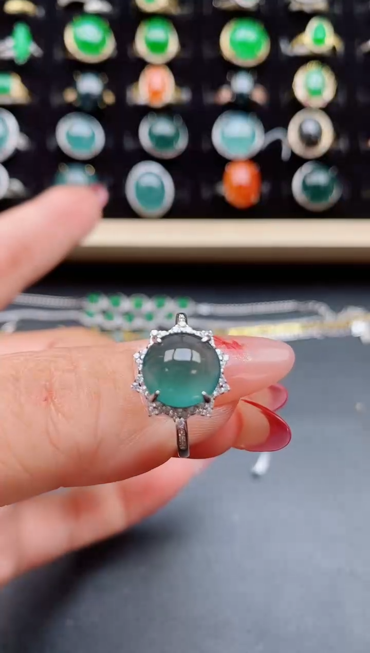 【闪购商品】翡翠戒指银S925镶嵌321321