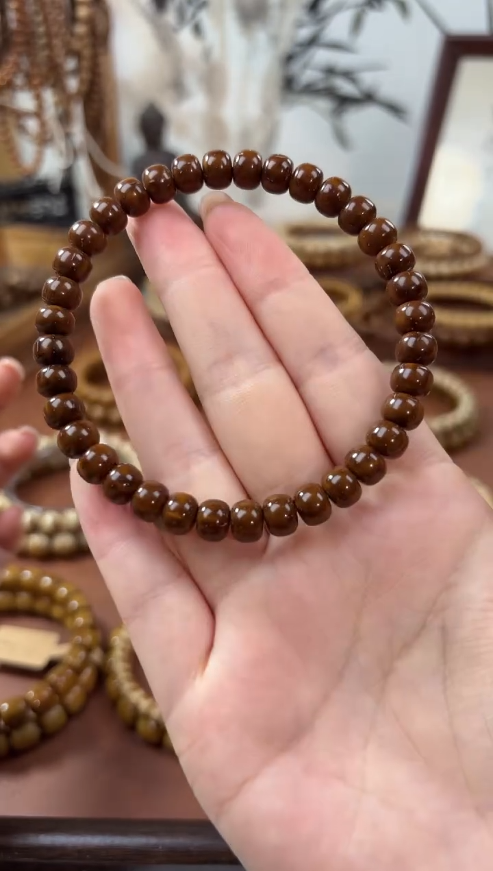 手串紫金鼠7.5*6纯肉实心紫金鼠红皮老型