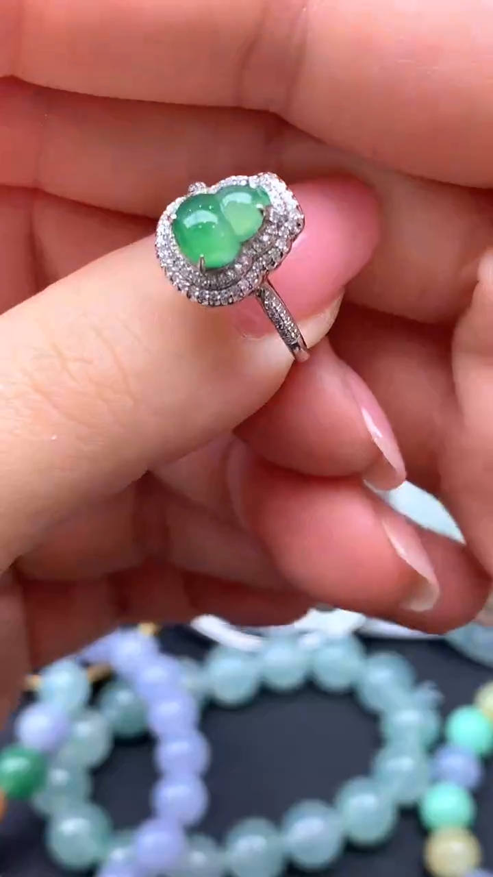 【闪购商品】翡翠戒指18K金镶嵌243-天然翡翠